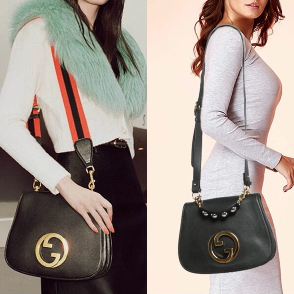 Gucci Blondie Black Leather Top Handle Bags - Picture 14 of 16